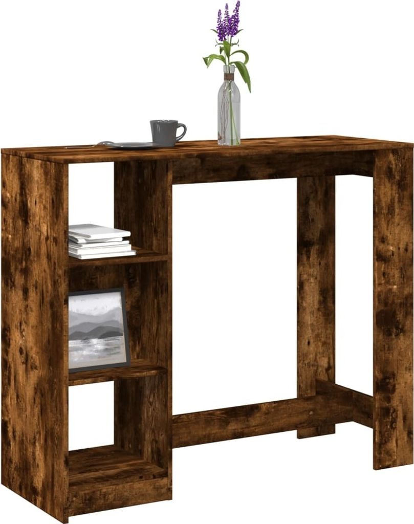 Maison Exclusive - Bartisch mit Regal Räuchereiche 124x46x103,5 cm Holzwerkstoff