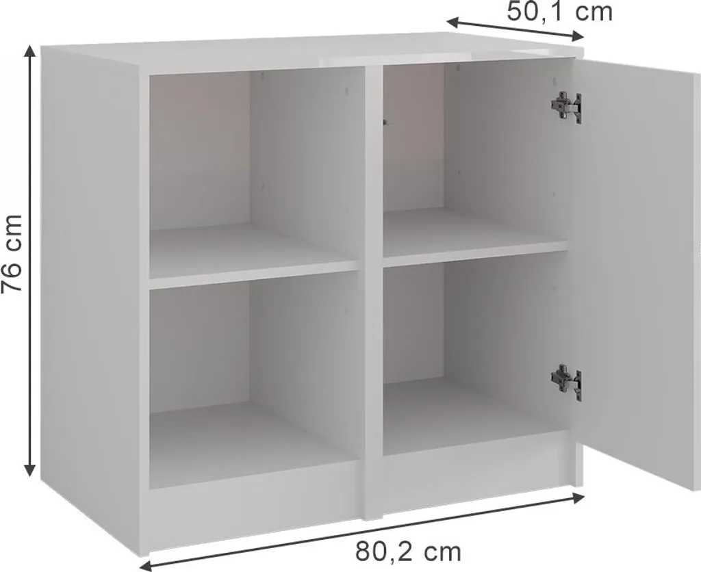 Gagnez de la place avec la commode compacte blanche Vicco Sherry 80cm