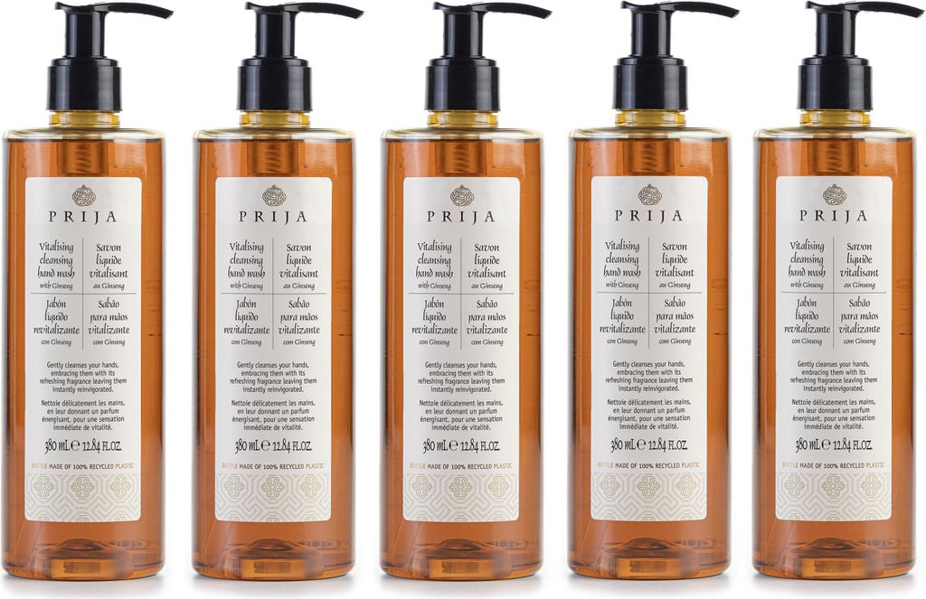 PRIJA tekuté mýdlo s ženšenem, pumpička 5×380 ml – Obrázek produktu 