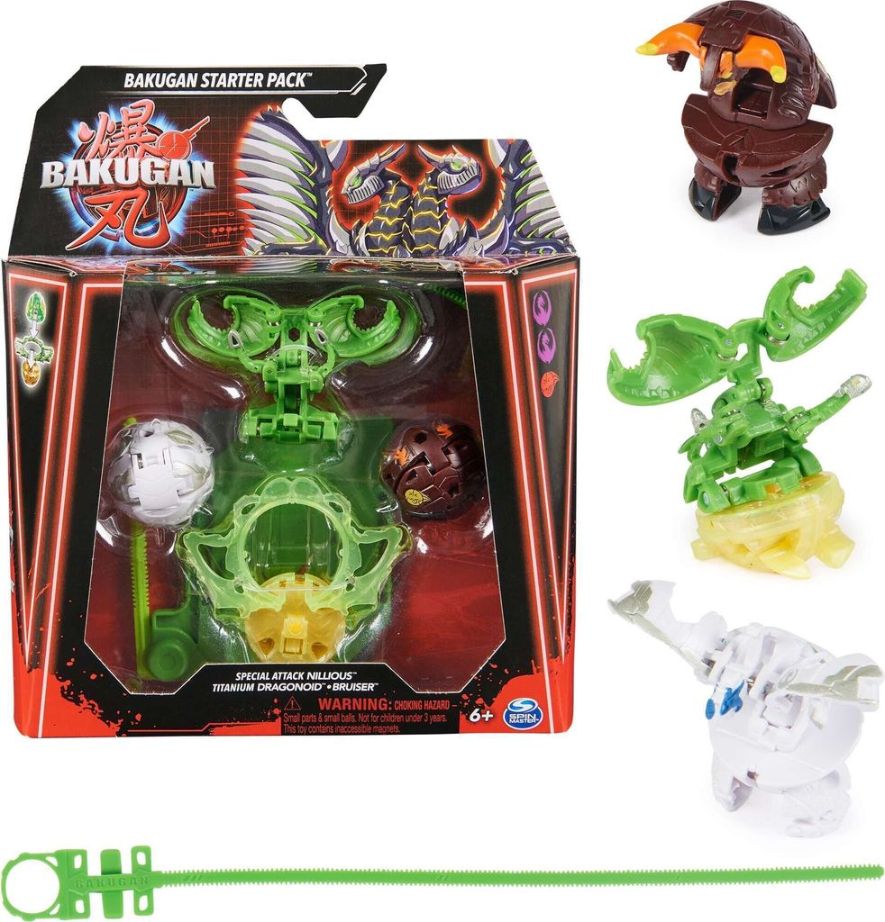 Bakugan Starter Pack Strategie Spiel Set 3 Figuren Special Attack Nillious