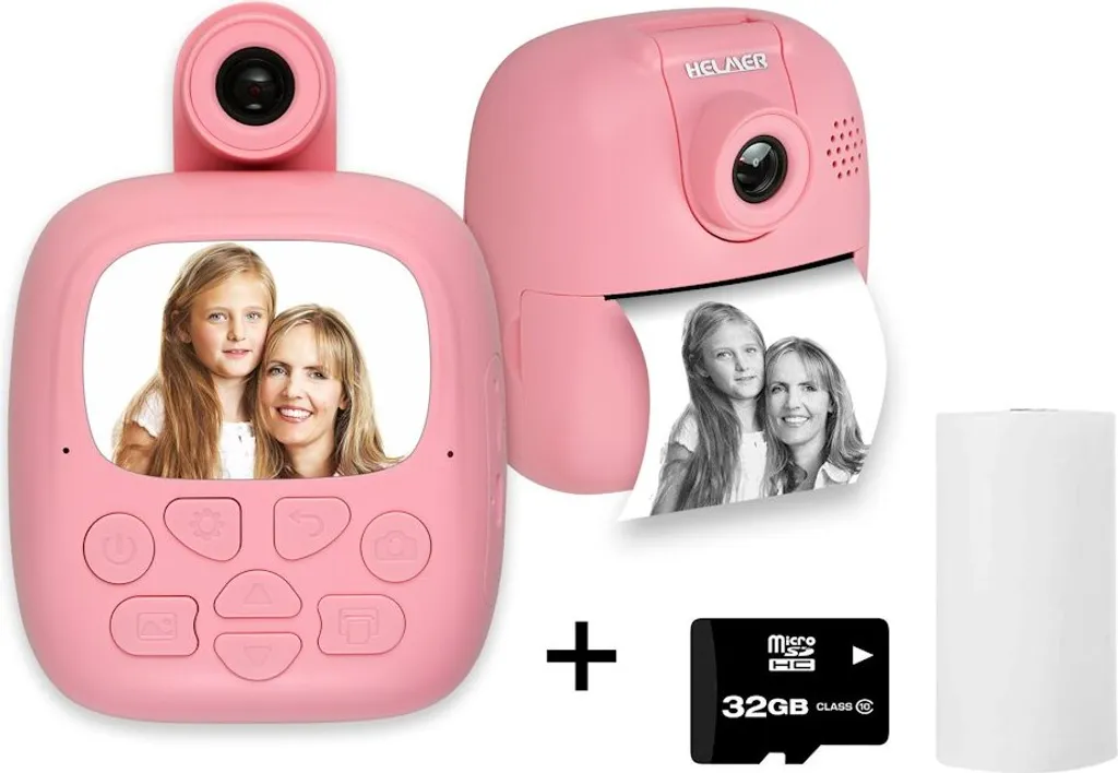Mini Stampante HELMER TP02 Rosa | Foto Istantanee e Senza Inchiostro