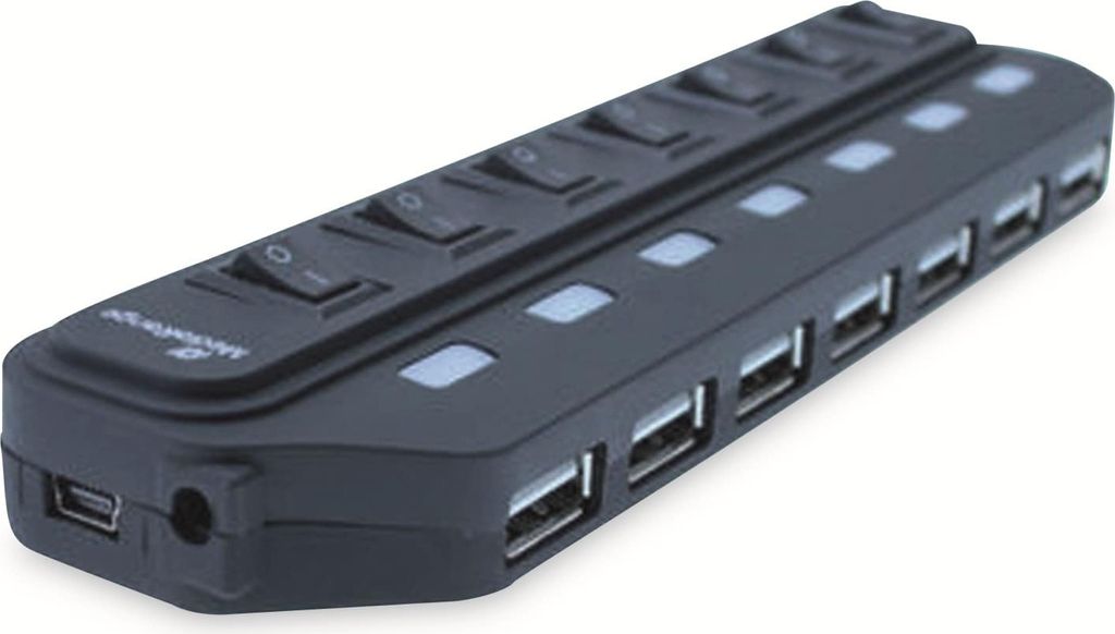 MediaRange USB-Hub 7-fach schwarz