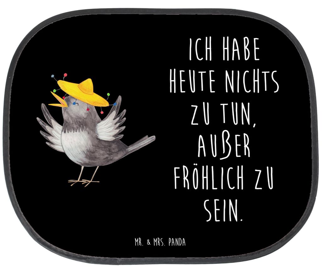 Mr. & Mrs. Panda Sonnenschutz Auto Rabe Sombrero - Schwarz - Geschenk, Spruch Positiv, Elster, Vogel, Sonnenblende, Lustige Sprüche, Vögel, saugn...