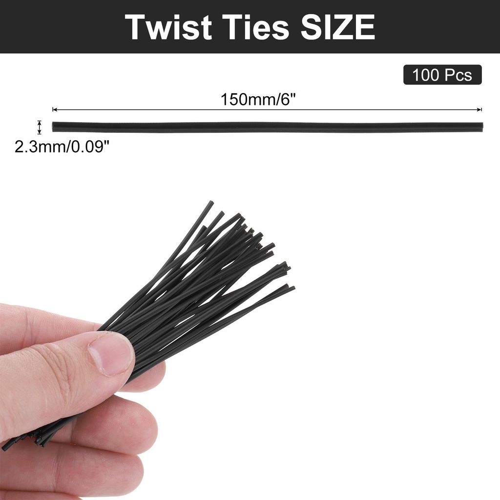 100 Stš¹ck Twist Cable Ties 150mm Twistband, Kabelbinder Tasche Krawatten Tš¹tenclips Verschlussstreifen Bindestreifen fš¹r Tš¹ten Backen S...