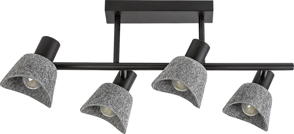 Plafoniera Rabalux 73010 Farelia - 4xE14 Metallo/Feltro Nero - Top Qualità