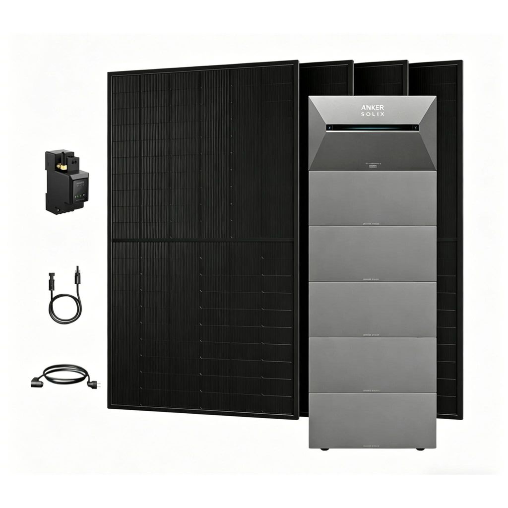 Powerness Balkonkraftwerk mit Speicher, Anker SOLIX Solarbank 3 E2700 Pro mit 5x BP2700 Erweiterungsakku und 2000W PV Panel & Smarter Zähler 0% VAT