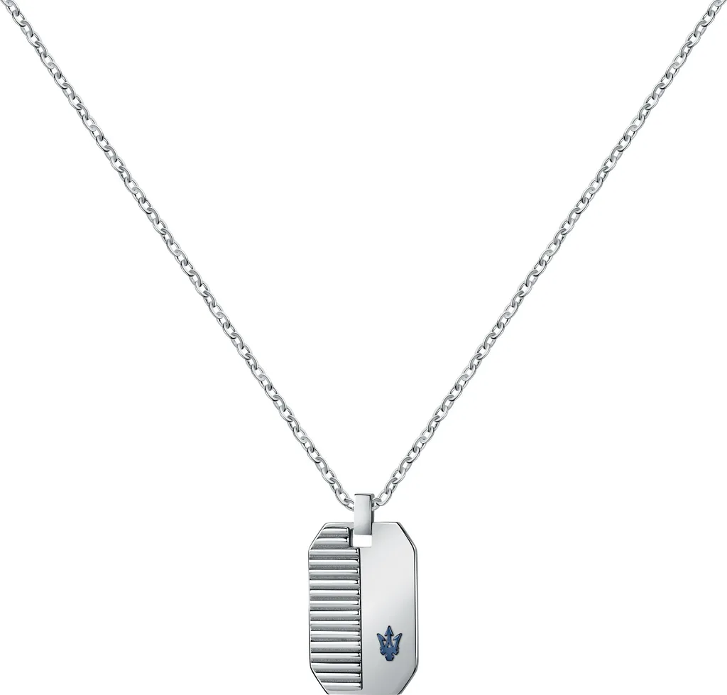 Bijou pour homme Maserati pendentif bleu et argent en acier massif
