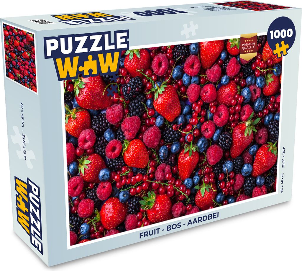 MuchoWow Puzzle 1000 Teile Obst - Wald - Erdbeere - Erwachsene - Rätsel