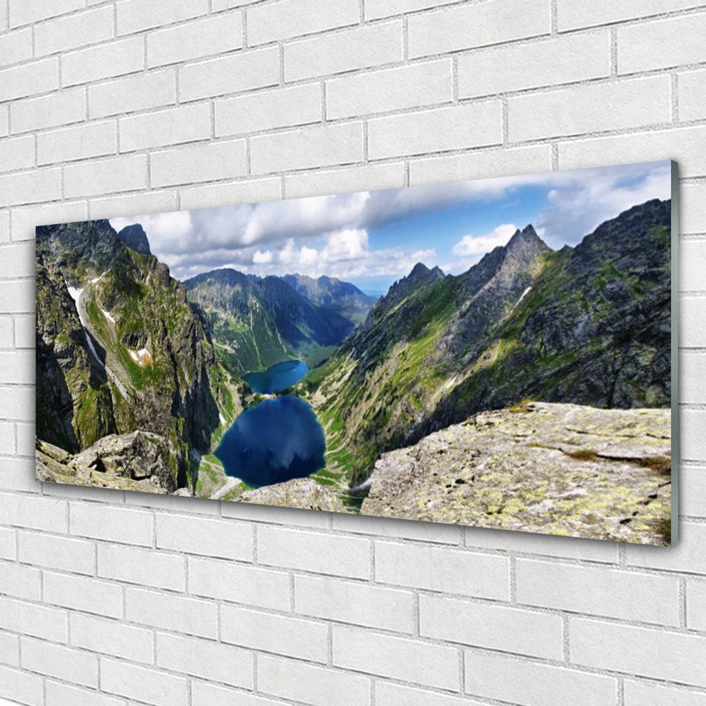 Acrylglasbilder 125x50 Wandbild Druck Gebirge See Landschaft
