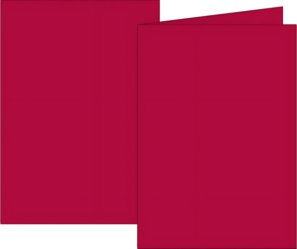 Cartes A6 doubles rouge moyen 160g au grain lisse pour correspondance