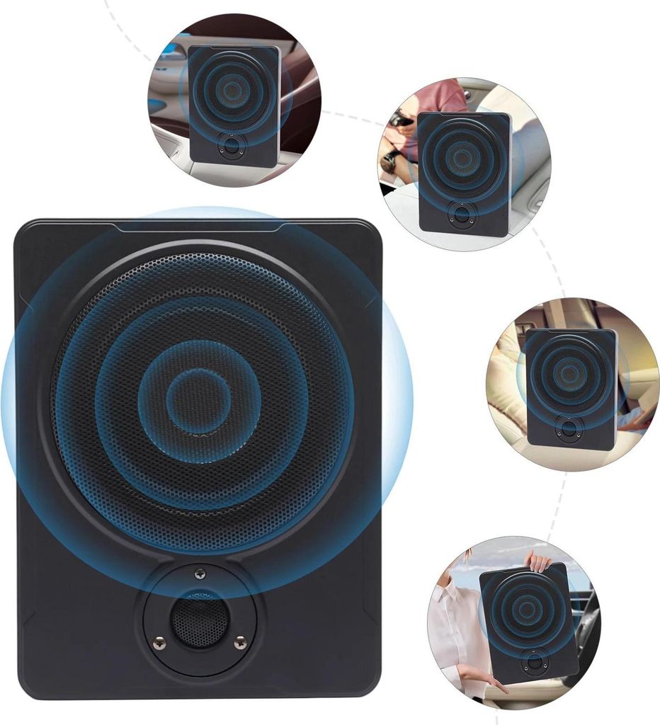 Auto-Subwoofer & Verstärker-Set - Subwoofer + Digitalverstärker - Einstellbarer Bass & Gain - Full-Range/Vollbereich-Ausgang - Für Auto, LKW, SUV