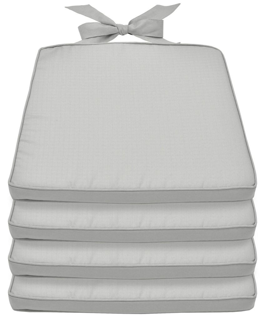 Beautissu Set di 4 cuscini per sedia Pia, 40x45 cm, grigio Immagine del prodotto 
