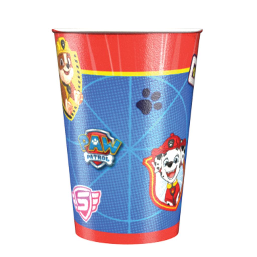 Amscan 9903820-66 - Becher Paw Patrol, 6 Stück, Füllvolumen 250 ml, Papier, Pappbecher, Party-Becher, Einweggeschirr, Kindergeburtstag