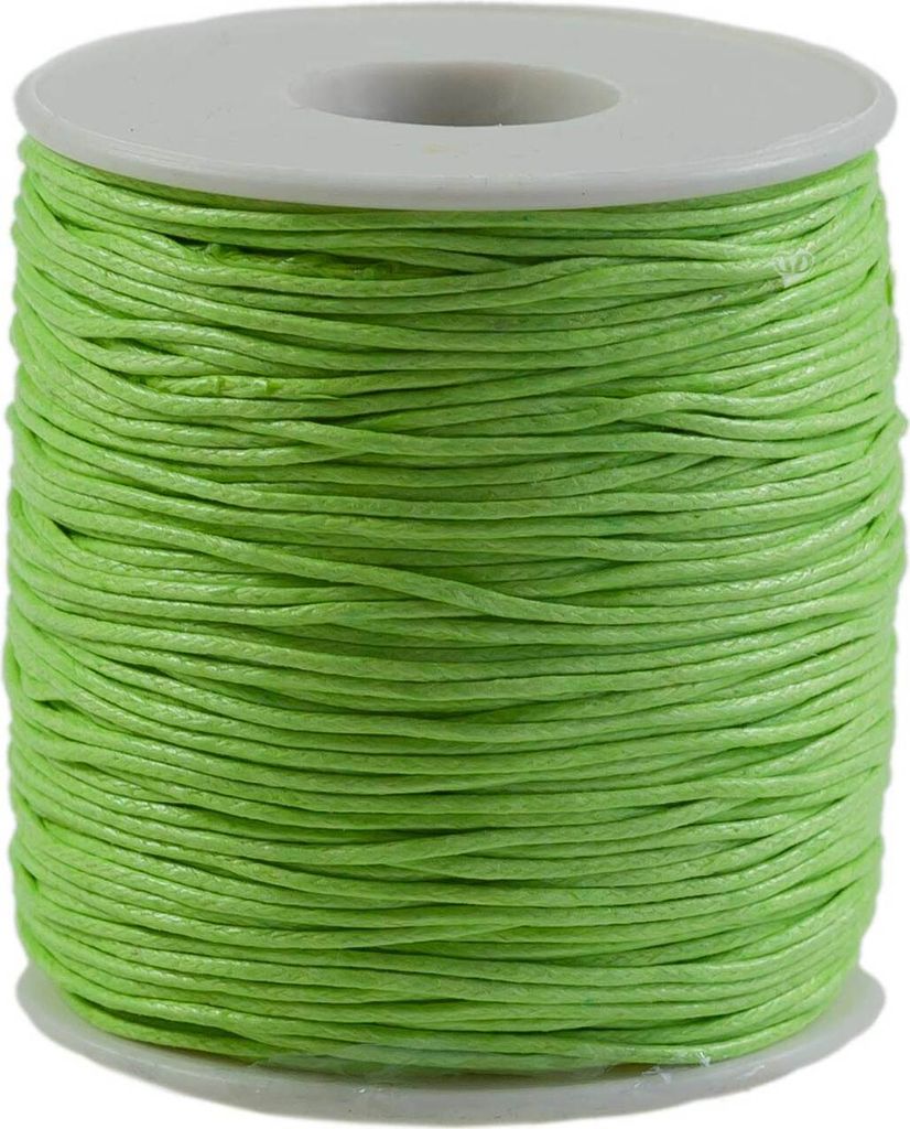 90 Meter / 1 Spule gewachste Baumwollschnur, 1mm hellgrün