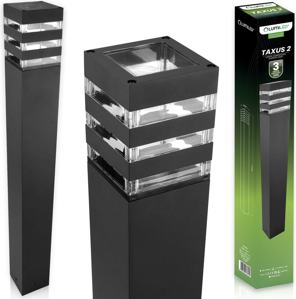 Lampa Ogrodowa Słupek Zewnętrzny Stojący E27 LED TAXUS 2 Zdjęcie produktu 
