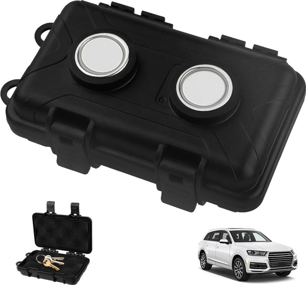 Schlüsselhalter für unter das Auto - Wasserdichte Aufbewahrungsbox - Starker Magnet - Notfall-Schlüsselbox - 1 Stück