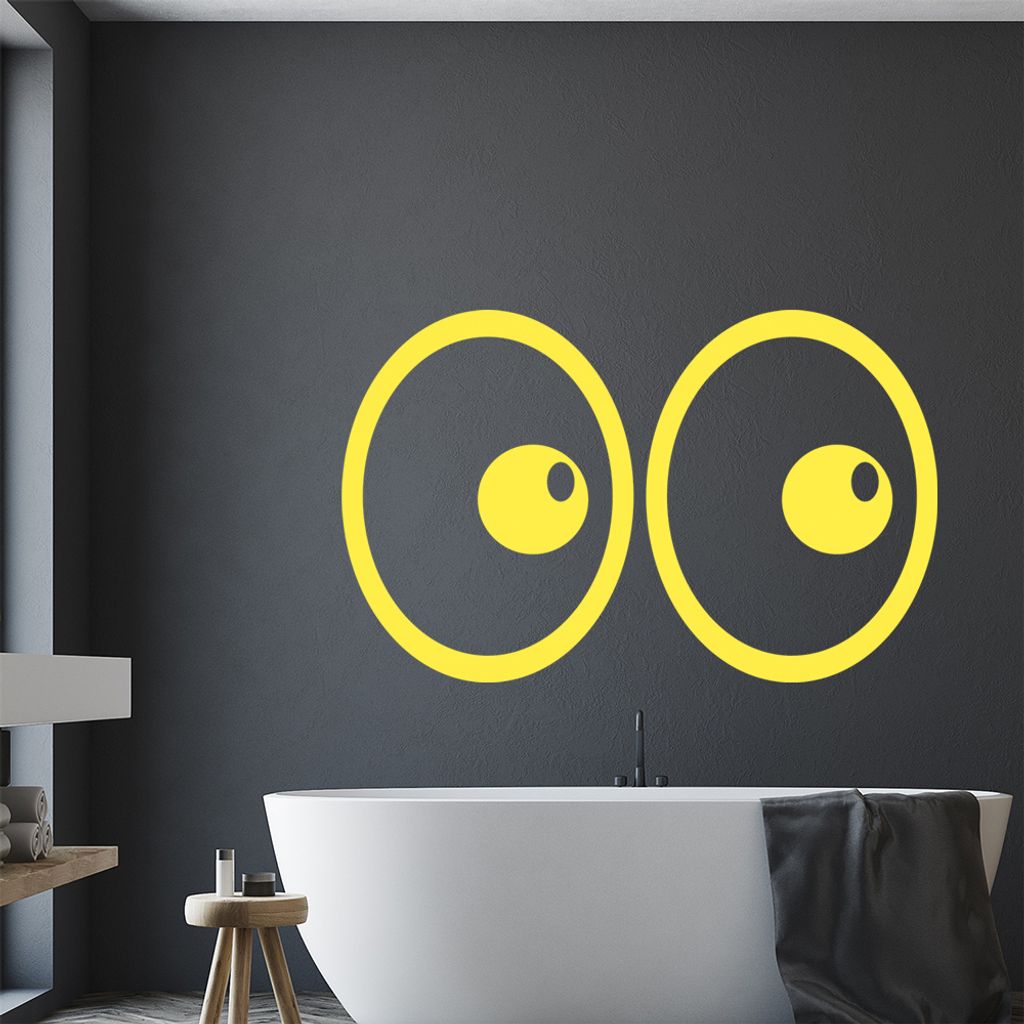 Augen Linksblick Wandtattoo in 6 Größen - Wandaufkleber Wall Sticker - Dekoration, Küche, Wohnzimmer, Schlafzimmer, Badezimmer