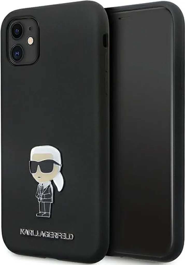 Offerta Cover Karl Lagerfeld iPhone 11 XR Silicone Nero Ikonik Pin