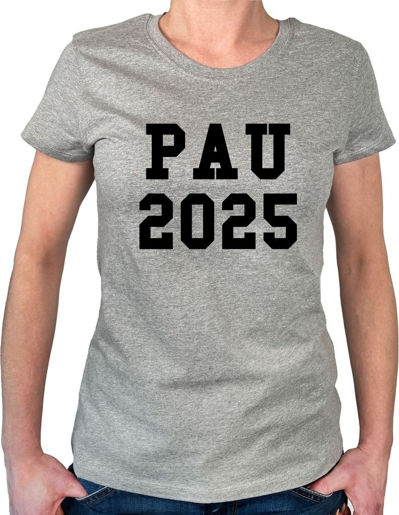 Huuraa Damen T-Shirt PAU 2025 Abschluss Spanien L Sport Grey Bio Baumwolle Fairtrade Damenshirt Geschenkidee