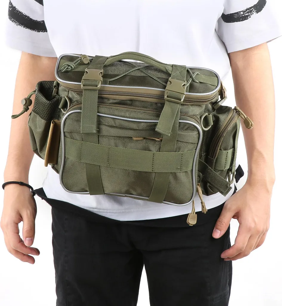 Sac de transport pour matériel de pêche itinérante épaule et taille