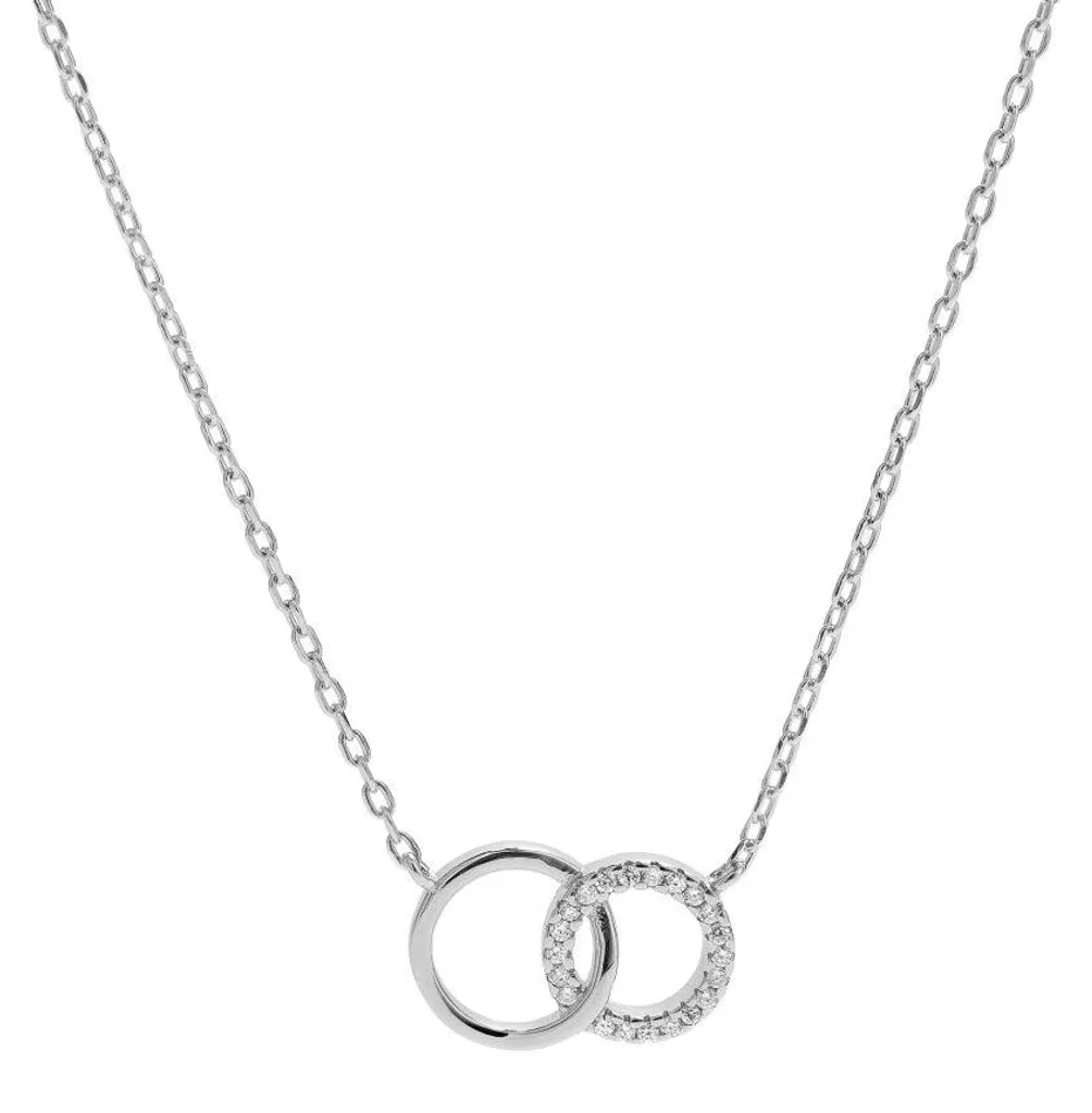 Collier Argent Anneaux Reliés AJNA0013 - Idée cadeau pour anniversaire