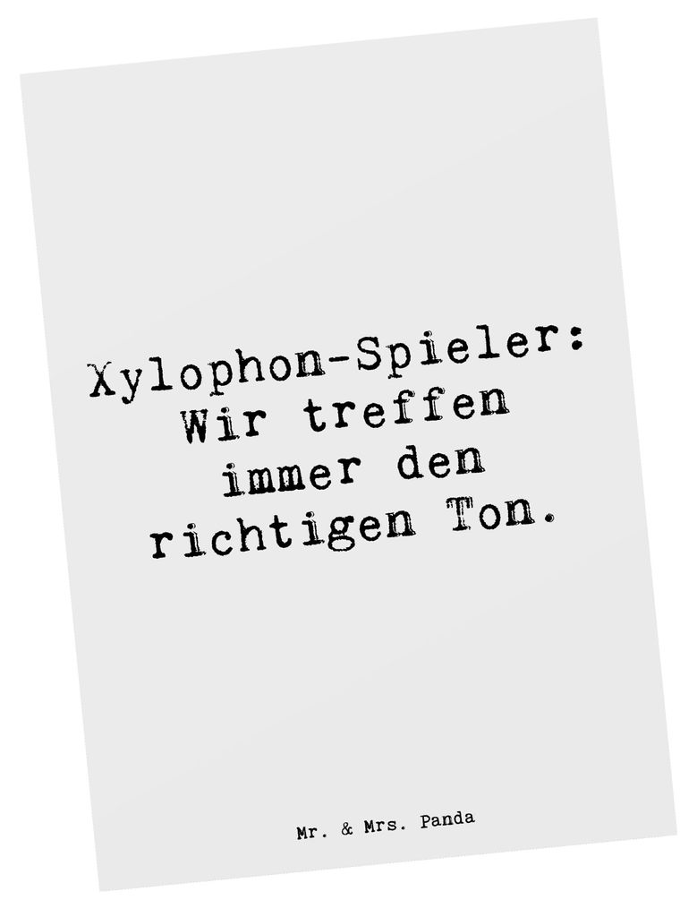 Mr. & Mrs. Panda Postkarte Spruch Xylophon Melodie - Weiß - Geschenk, Fotokarte, Postkarten, Musikinstrument, Instrument lernen, Schlaginstrument,...