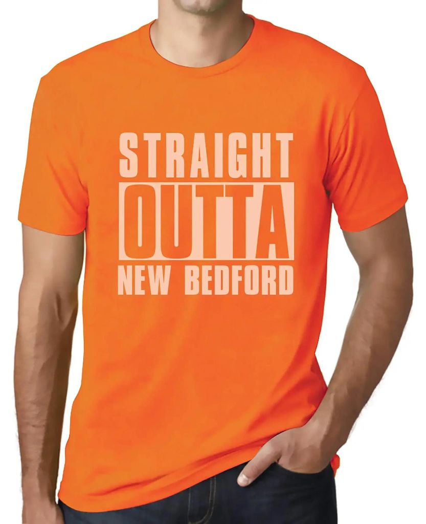 Herren Grafik T-Shirt Direkt aus New Bedford – Straight Outta New Bedford – Öko-Verantwortlich Vintage Jahrgang Kurzarm Lustige Druck Geburtstag