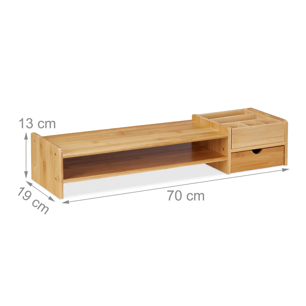 Fini le Mal de Dos : Support d'Écran Bambou Ergonomique et Bureau Rangé - 4