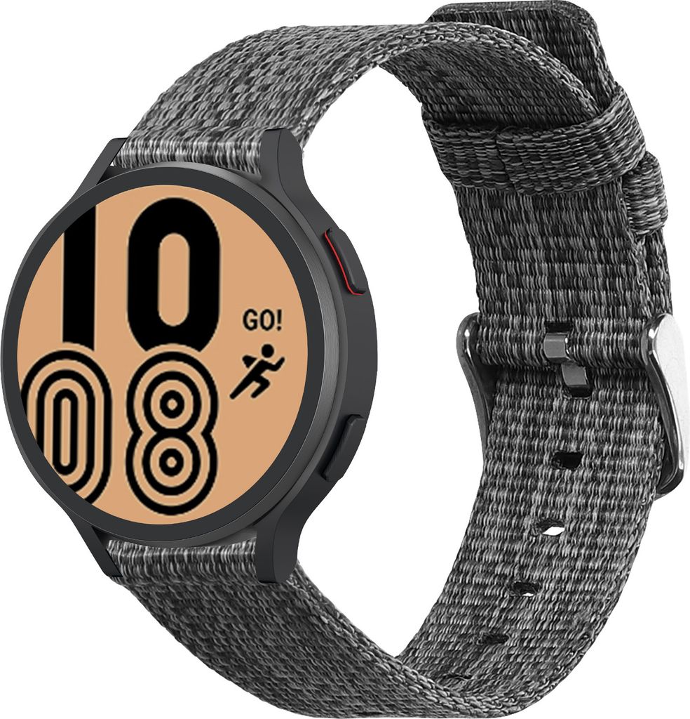 kwmobile Ersatz Armband kompatibel mit Samsung Galaxy Watch 5 / 5 Pro / Watch 4 / 4 Classic 20mm Armband - Band für Fitness Tracker in Schwarz