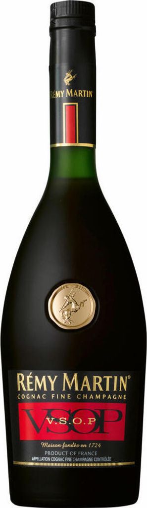 A bottle of Remy Martin VSOP Cognac.