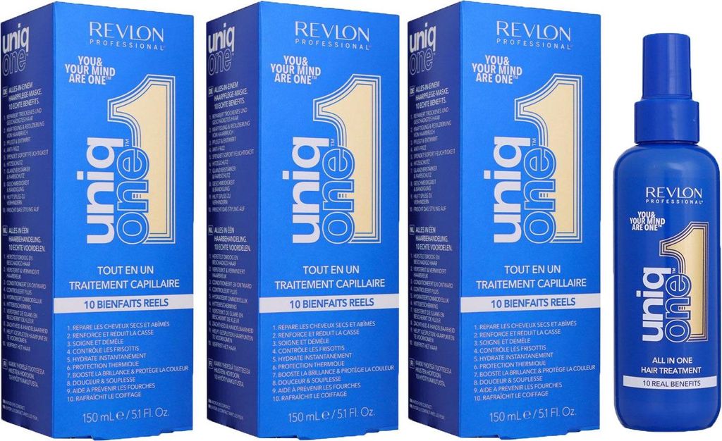 Revlon Uniq One 3 x 150 ml All In One 10 in 1 Hair Treatment Limited Edition Set