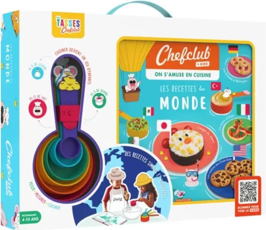 Coffret de cuisine illustré pour enfant avec recettes du monde ChefClub