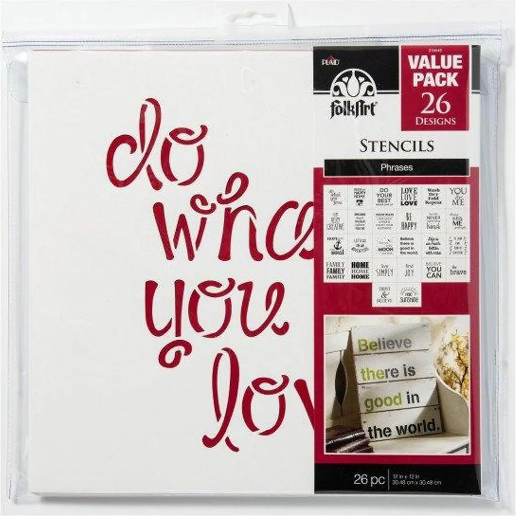 Set 26 Stencil Frasi FolkArt 12x12 | Scritte Murali e Hobby