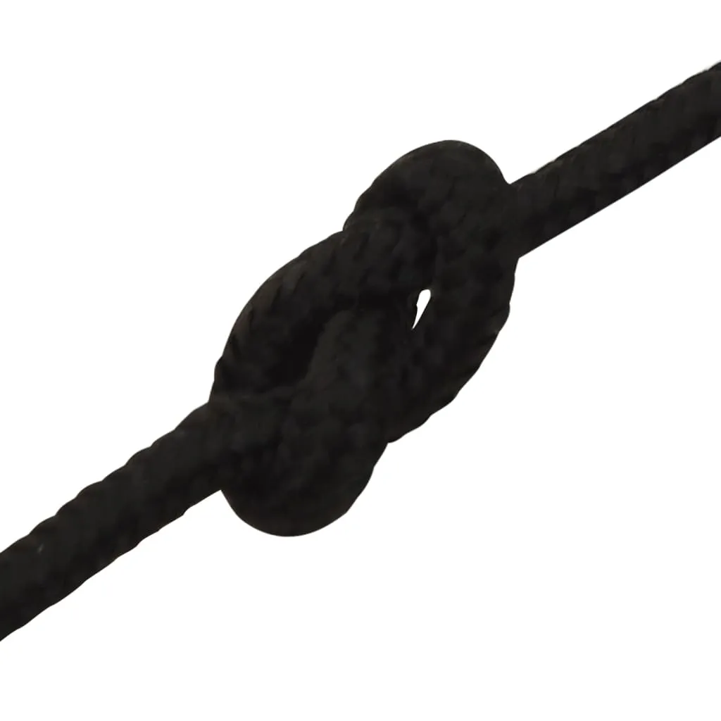 Cordage de sécurité 5 mm pour travaux et chantiers 250 m polyester noir