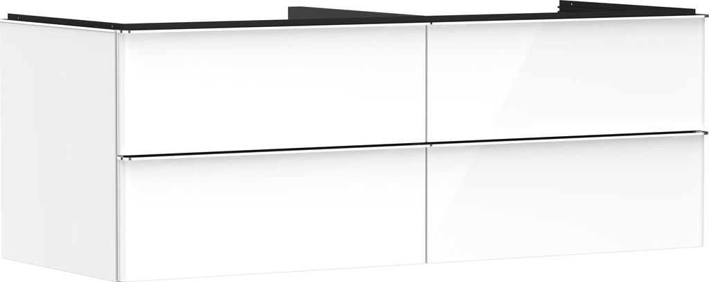 hansgrohe Xelu Q Waschtischunterschrank, 1360x550, 4 Schubkästen, für Konsolen mit Aufsatzwaschtisch, ohne Siphonausschnitt, 54086000