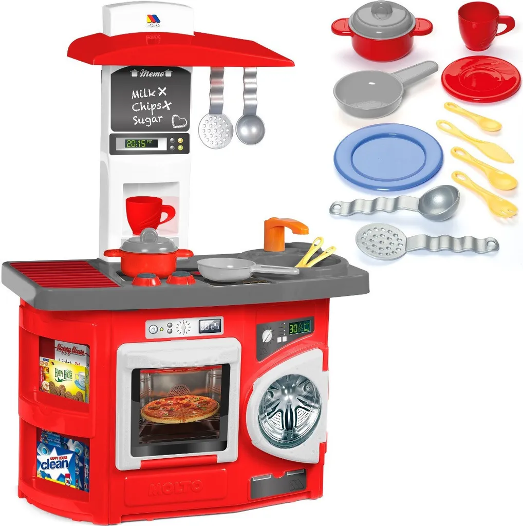 Cuisine Molto Kitchen Rouge M : Un jouet d'imitation stable et sûr