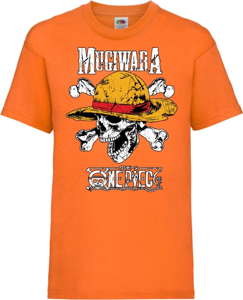 Kinder T-Shirt One Manga Piece Anime 06 Mugiwara, 12-13 Jahr - 152 / Orange