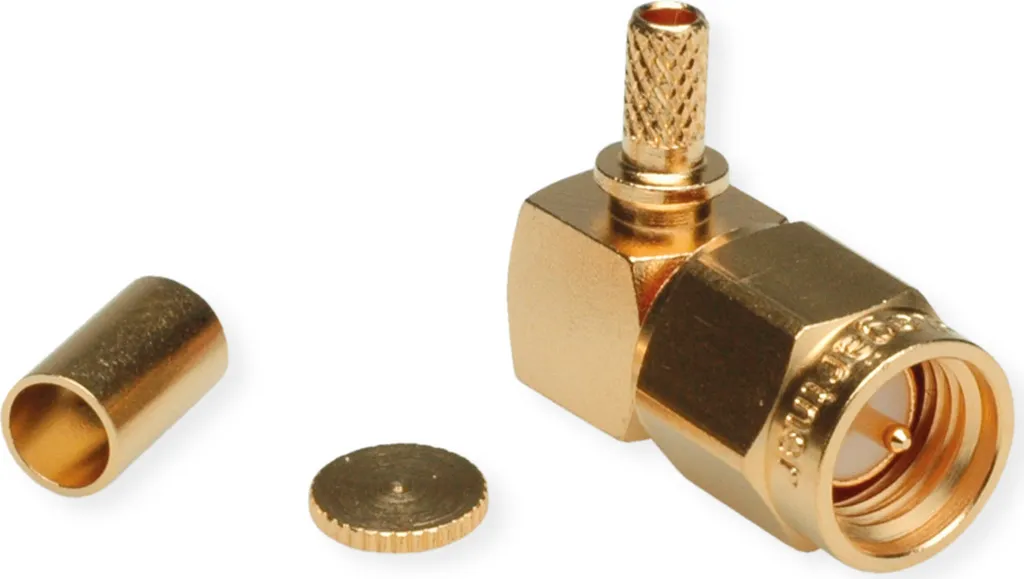 Fiche SMA mâle coudée 90° pour câble RG316 fixation par sertissage