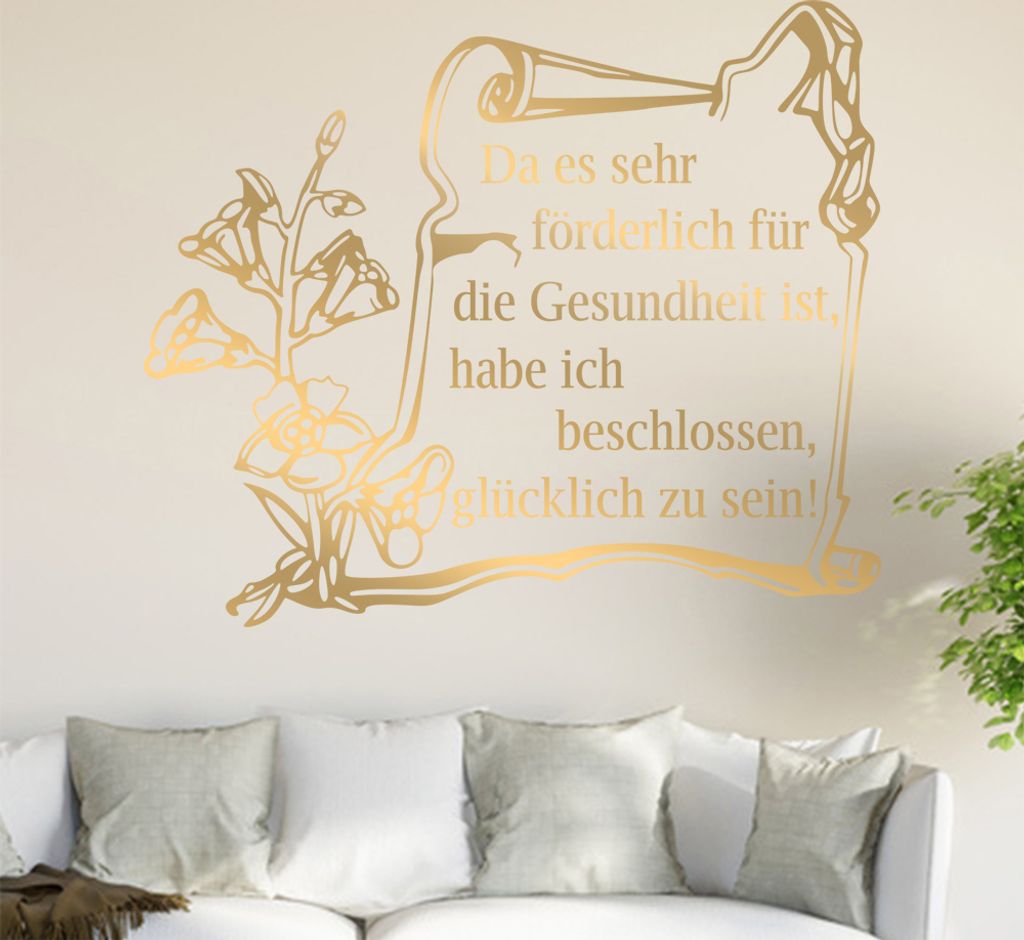 Da es sehr förderlich ... Wandtattoo in 6 Größen - Wandaufkleber Wall Sticker - Dekoration, Küche, Wohnzimmer, Schlafzimmer, Badezimmer