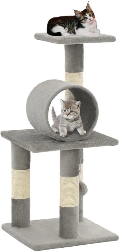Graffiatoio Moderno Gatto 65cm Sisal Grigio - The Living Store