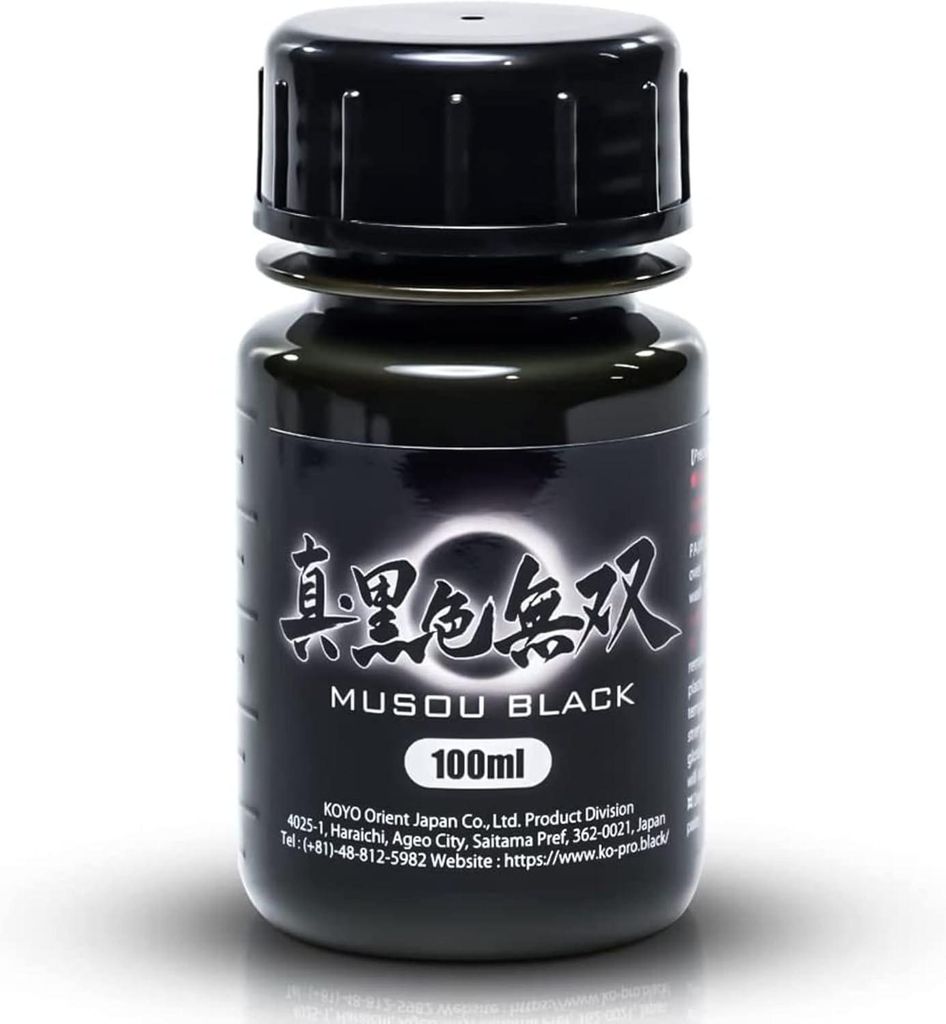 Musou Black Schwärzeste Acrylfarbe der Welt (100 ml) - 99,40% Lichtabsorptionsrate