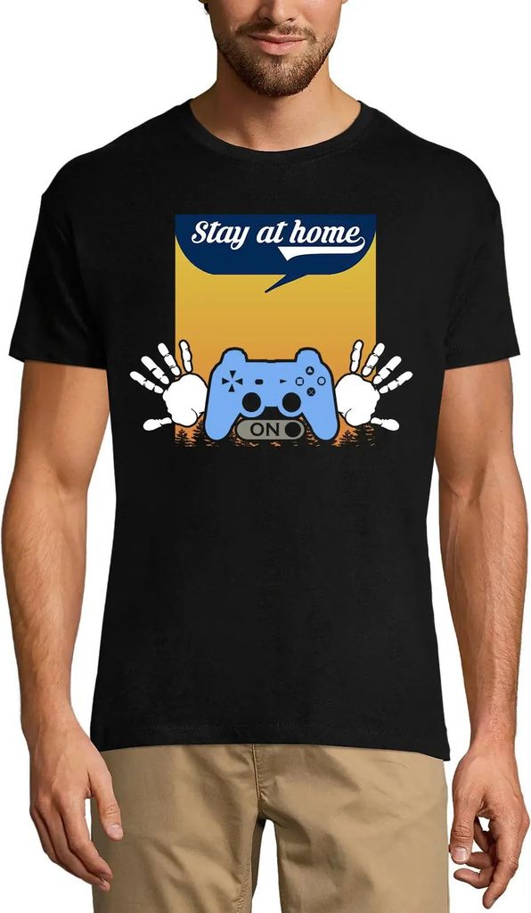 Herren Grafik T-Shirt Spielmodus – Stay At Home Game Mode On Gamers – Öko-Verantwortlich Vintage Jahrgang Kurzarm Lustige Druck Geburtstag Ges...