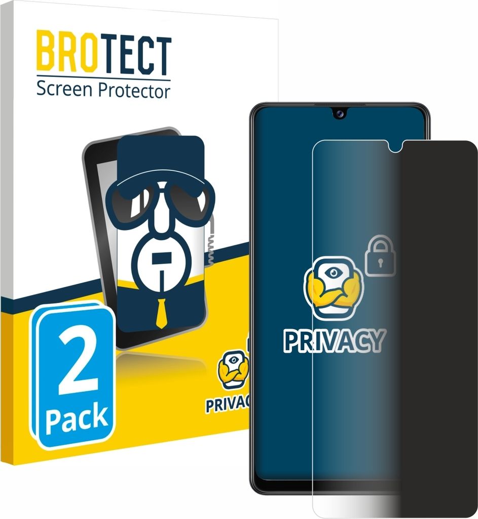 2x BROTECT Sichtschutzfolie für Samsung Galaxy A42 5G Anti-Spy Privacy Sichtschutz Blickschutz Folie Blaulicht-Schutz