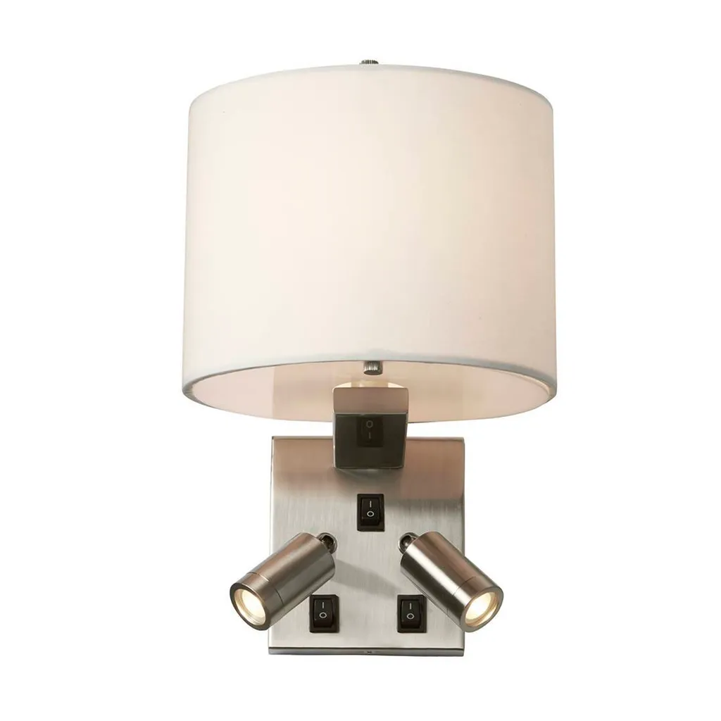 Applique murale salon Belmont nickel brossé éclairage intérieur 3xE14