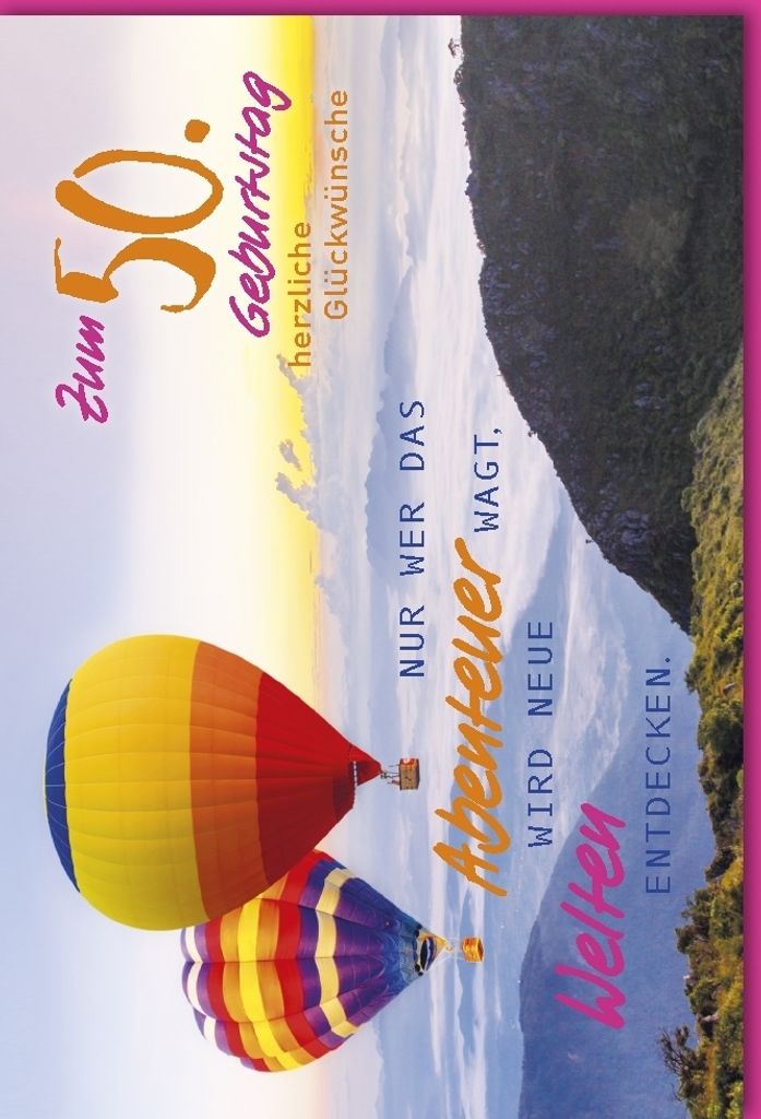 50. Geburtstag - Glückwunschkarte im Format 11,5 x 17 cm mit