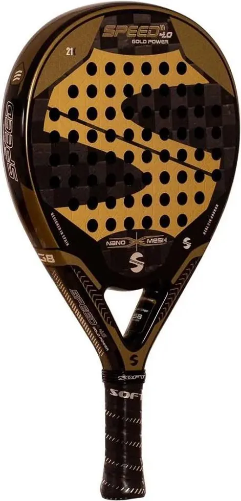 Raquette de Padel Softee Speed Gold Power 4.0 Nano Mesh Polyvalente