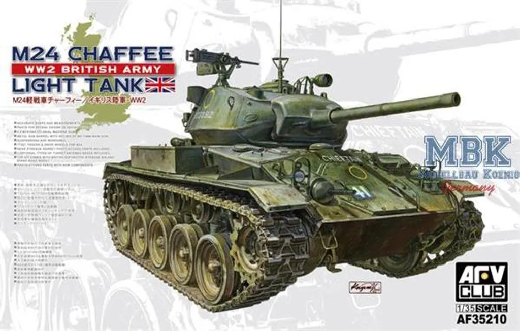 Char M24 Chaffee British Army Maquette à Monter AFV35210 Diorama 1/35e