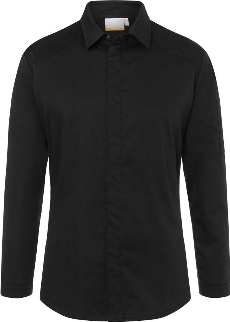 KARLOWSKY Herren Kochhemd MODERN-EDGE Langarm Kent Modern-Fit Schwarz 62