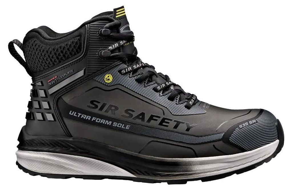 Sir Safety Journey Sicherheitsstiefel S3S hoch metallfrei mit Fiberglaskappe grau, 48, Grau