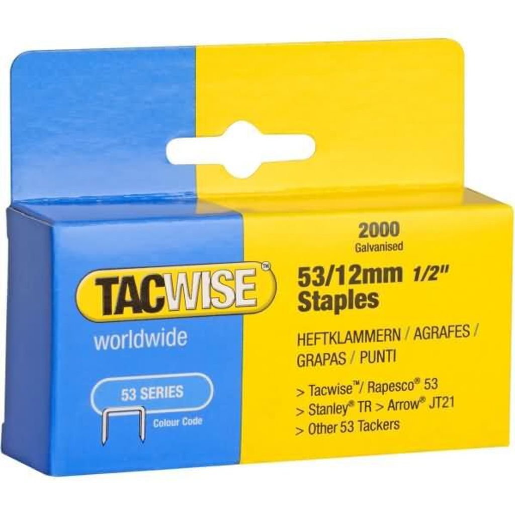 TACWISE 337 Graffe TACWISE 53/12 mm, zincate, 2.000 pezzi Immagine del prodotto 